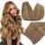 Runature blond clip extensions real hair dark blond with gold blonde smooth hair clip in hair extreme long real hair clip in extensions natural 120g #10p16 40cm 16 inch 40cm-7PCs #10p16