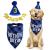 Cobee Dog Birthday Bandana Hat Number Set 10 Pieces Dog Boy Birthday Party Supplies Pet Bandana Party Bling Hat with 8 Glitter Number for Small Medium Large Dogs Blue