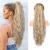 REECHO Ponytail Extension 26" Long Beach Wave Drawstring Pony Hair Extension Synthetic Pony Tail Hairpiece for Women - Ash Blonde with Highlights