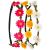 3x flower headband hairband headband crown with adjustable elastic band in the colors white yellow and pink