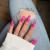 Hot Pink Press On Nails Medium Long Square Xcreando Medium Glue on Nails Coffin Perfect Fake Nails with Pure Color Natural Spring Nails Salon Press-on Feature Glossy Shade for Women and Girls In Daily Life