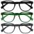 Opulize pop reading glasses 3 Pack Keck around matt frame spring hinges scratch-resistant black green gray men women rrr2-167 +1.50 black green gray +1.50 dioptria (3 pack)