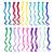 SWACC 22 Pcs Colored Party Highlights Clip on in Hair Extensions Multi-Colors Hair Streak Synthetic Hairpieces (11 Colors 22 Pcs in Set -Curly Wavy)