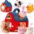 Baby toys 6-12 months - filled farm animals with barn rattle mirror - employed farm animal sorting montessori toys for babies sensory toys for toddlers 1-3
