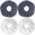 IVARYSS Super Towel Scrunchies for Drying Hair, Absorbent and Soft Microfiber for Frizz Free, Large Thick Ponytail Holder Wet Hair Accessories for Women and Girls, 4 PCS (White Grey)