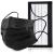 Black Disposable Face Masks 4 Layers Protection 50Pcs, Breathable Dust Mask Mouth Covers for Adult