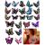 126Pcs Butterfly Temporary Tattoo, 3D Stickers Tattoo, Butterflies and Flowers Temporary Tattoos Stickers, Colorful Body Art Temporary Tattoos for Women Kids