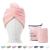 ENETIX 2 pieces microfiber towel for women hair quick-dry 25 70 cm super absorbing anti-frizz hair turban fast drying hair towels with button (pink)