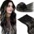 Laavoo ombre clip in extensions remy hair extension real hair clip balayage black ombre silver 7 pieces/105g Double tresse extensions real hair clip in 40cm 40cm-105g 3.4#1b/s/1b
