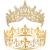 2 Pcs Gold Crowns for Men Women Baroque Queen Crown King Metal Prince Tiara Princess Crystal Headband Rhinestone Prom Party