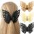 WACHLL Butterfly Hair Clips Butterfly Claw Clips Hair Clips for Women Hair Clips for Thick Hair Matte Hair Clips Medium Hair Clips Big Butterfly Clips for Women Cute Hair Clips (3Pcs) Khaki white black