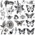 Tazimi 8 Sheets Large Black Tattoos for Women Girls Butterfly Snake Bee Swallow Flowers Scorpion Fake Tattoos Realistic Adult Classic Tattoos for Friends Night Party Favor Theme Decoration and Tattoo Art Gift