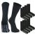 J&C Creations Hospital Socks For Men With Grips - Diabetic Neuropathy Socks - Physician Designed - Non-Slip Socks - Durable Bamboo Black Socks - Crew Length (Men's Size 10-13) (US Shoe 8-12) (4-Pack) Black (Men)
