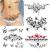 ROARHOWL sexy temporary tattoos for women sexy tattoo kit  beautiful and exquisite 3D realistic flowers  butterflies  abdomen  chest  waist and back apply false tattoos for girl (Design 3)