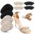 Riootlnm Metatarsal Pads, Ball of Foot Cushions, Heel Pads Inserts for Too Big Shoe, Reduce Foot Pain, No Slip Heel Grips Liners Shoe Pads for Loose Shoe, Blisters (Beige+Black)