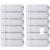 WhiteClassic Luxury Cotton Washcloths - Large Hotel Spa Bathroom Face Towel | 12 Pack | White