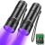 Kizplays UV Torch LED Flashlight UV lamp 395nm Lights pet Urine Detector for Dried Stains from Your Dogs Cats and Rodents on Carpets Curtains 2 Packs 6 x AAA Batteries Included
