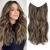 Honey Brown Hair Extensions with Adjustable Size Removable Clips 20inch Secret Invisible Hair extension Synthetic Curly Hair Pieces for Women 20 Inch Honey Brown with Highlights