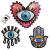 Joynaamn 3PCS Evil Eye Sequin Patches Sewing on/Iron on Large Embroidered Decorative Appalique with Sewing Kit for Clothes Jacket Backpack Hat Suitable for DIY/Arts/Crafts Projects Evil Eyes