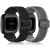Fuleda Elastic Bands Compatible with Fitbit Versa 2 Band Women Men, 2Pack Soft Adjustable Nylon Breathable Sport Band for Versa/Versa 2/Versa Lite/SE Smartwatch Loop Stretchy Wristband, Black & Gray Black/Grey