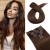 Clip in Extensions Real Hair Extension Hairpiece 8 piece SET cheap Remy Hair soft Medium Brown#4 20"(50cm)-70g