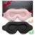 Sleep Mask for Men & Women, 2 Pack 3D Contoured Eye Mask for Sleeping with Adjustable Strap, BeeVines Molded Night Eye Sleep Mask Blindfold, Soft Breathable Eye Shade Cover for Travel Yoga Nap 01 Pink & Black (2 Packs)