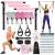 Pilates Bar Kit with Resistance Bands, Multifunctional Yoga Pilates Bar with Heavy-Duty Metal Adjustment Buckle, Portable Home Gym Pilates Resistance Bar Kit for Women Full Body Workouts Pink