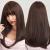 HAIRCUBE Dark Brown Synthetic Women's Wig Long and Straight Cut Layered and Heat Resistant