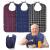 Roylvan Adult Bibs, 3 Pcs Washable Clothing Protector with Crumb Catcher for Eating, Reusable Waterproof Large Feeding Adult Bibs for Men Women Elderly Senior Black & Red & Blue