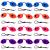 Super Sunnies UV Eye Protection FDA Compliant Individual Tanning Bed Goggles Eyeshields 12 Pack Mixed