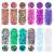 Gwawg 12 colors face glitter holographic cosmetic festival chunky glitter festival cosmetics for body eye hair nail and painting diy art
