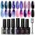UR SUGAR Gel Nail Polish Set Color Changing 6 Pcs Nail Gel Polish Glitter Purple Temperature Change Colors Kit Magnetic Thermal Sparkly Different Effect Soak Off Gel Nail Kit Gift Box