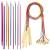 23 Pieces Tunisian Crochet Hooks Kit Including 12pcs 3-10 mm Bamboo Knitting Needle with Bead Carbonized Bamboo Needle + 11pcs 2-8 mm Multi Color Tunisian Afghan Aluminum Crochet Hooks