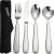 Weighted Utensils for Tremors and Parkinsons Patients - Heavy Weight Stainless Steel Silverware Set, Adaptive Eating Flatware Helps Hand Tremors, Parkinson, Arthritis - Knife, Fork, 2 Spoons & Bag