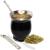 Norte UPGRADED Yerba Mate Natural Gourd/Tea Cup Set (Original Traditional Mate Cup - 8 Ounces) | Includes 2 Bombillas (Yerba Mate Straws to Use) & Cleaning Brush | Stainless Steel | Double-Walled Black 1