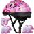 Lamsion Kids Helmet Adjustable for Kids Ages 3-8 Years Old Boys Girls, Toddler Helmet with Protective Sports Gear Set Knee Elbow Pads Wrist Guards for Cycling Skateboard Scooter Pink