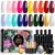 MEFA 23 Pcs Gel Nail Polish Set, Nail Gel Kit Spring with Glossy & Matte Top and Base Coat, Black Glitter White Pink Blue Collection with Classic Colors All Seasons Gift for Starter Manicure Nail Art Salon F-Love Letters
