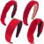 4 Pcs Red Headband Red Accessories Knotted Headband Criss Cross Hair Accessories Satin Headband Red Velvet Braided Headband for Women Girls Chinese New Year Valentine's Day Christmas Halloween Cosplay
