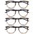 Opulize met reading glasses 4 Pack slim round frame spring hinged scratch-resistant brown tortoise blue bracket men women rrrr60-2 +1.50 brown tortoise front dark blue arms +1.50 dioptries