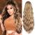 Yeeshedo long corrugated ponytail hair extension for black women with cord ponytail hair extension clip in black curly synthetic hair part (blonde brown)
