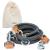 Freudenier dog leash for medium -sized and large dogs - 2m length and 3 -fold adjustable - chasing leash made of robust nylon rounded with stylish brown leather elements (black)
