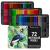 Zenacolor Professional Watercolor Pencils, Set of 72, Metal Box with Brush - Drawing Set for Coloring, Blending and Layering Books, Adult or Kids