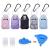 Hand Sanitizer Holder Keychian 5 Pack Empty Travel Size Bottle and Hand Sanitizer Keychain Set Include 5pcs Flip Cap Reusable Bottles 5pcs Refillable Bottles Keychain Holders for Backpack and Kids(Marble Color)