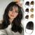 Clip in Bangs - 100% Human Hair Wispy Bangs Clip in Hair Extensions, Brown Black Air Bangs Fringe with Temples Hairpieces for Women Curved Bangs for Daily Wear Wispy Bangs Brown Black