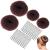 Sularpek Hair Donut Brown Ring Style Donut Hair Bun Maker with 4 Elastic Hair Ties and 20 Hair Pins for Chignon Hairstyles Hair Bun Shaper set for Kids Girls Women (Brown) 4 count (Pack of 1)