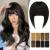Ruwiss clip in pony 100% hair part real hair clip in bangs with temples remy real hair fringe fat bangs for women pony extension real hair for daily wearing (brown black) 15g (pack with 1) brown black