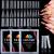 EBANKU 360pcs Clear Dual Nail Forms System 3 Shapes Dual Nail System Acrylic Full Cover Poly Nail Mold Tips for Gel Nail Extension 12 Size with Scale Nails Manicure Tools (Style B)