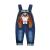 KIDSCOOL SPACE Baby Denim Overalls 3D Cute Cartoon Knitted Jean Dungarees 3-4 Years Blue-5049