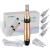 Bowka Electric Derma Pen Microneedling Pen incl.2 pieces 12 pin needle cartridge 0.25mm-2.0mm 5 speed for face skin rejuvenation anti-acne anti fold (gold)
