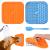 Aiqinu lick mat dog with suction cup 2 pieces of leak mat dog bpa-free with 1 silicone spatula slow feeder dog leak mat lick mat cat for dog bath training fur care & claw care (small) small orange+blue